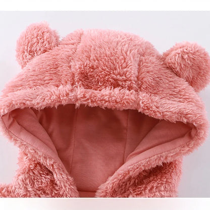 Cozy Bear-Ear Plush Toddler Vest