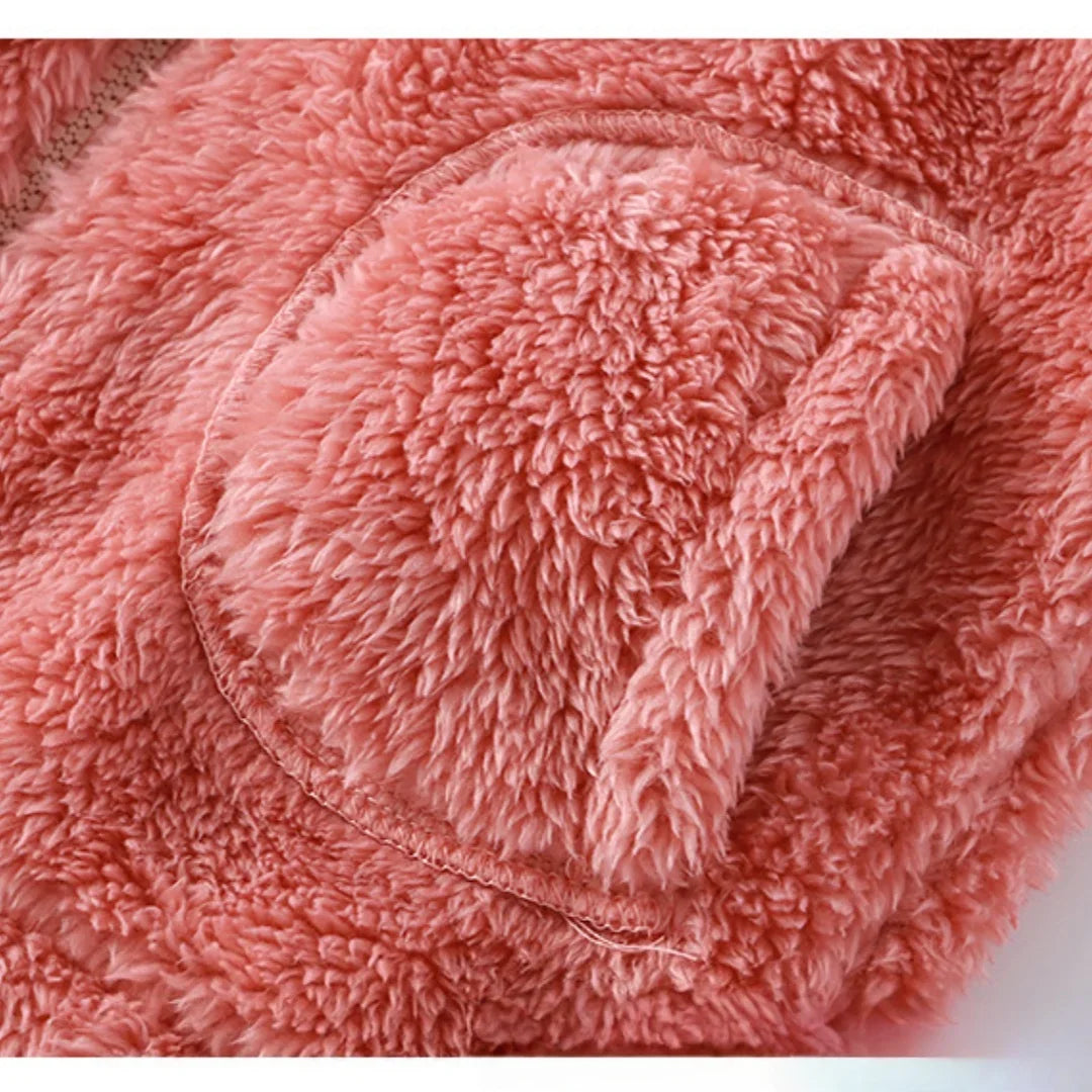 Cozy Bear-Ear Plush Toddler Vest